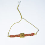 Red beads Gold plated choker